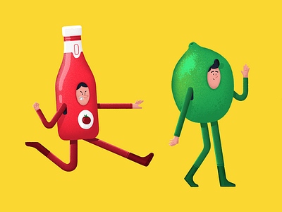Ketchup & Lime character character design funny illustration mascot photoshop styleframe