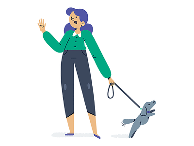 Lady with a Dog character character design dog illustration photoshop styleframe video