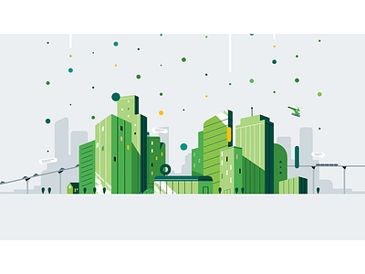 Green City city illustration landscape photoshop styleframe video