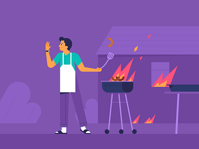 Barbecue barbecue bold character design illustration inspiration insurance vector