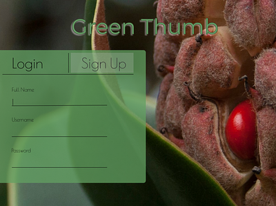Green Thumb Sign Up Page - Daily UI Challenge. design photography web