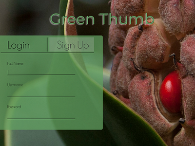 Green Thumb Sign Up Page - Daily UI Challenge.