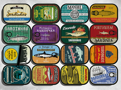 Portuguese Sardine Cans design illustration lisbon portfolio portugal vector