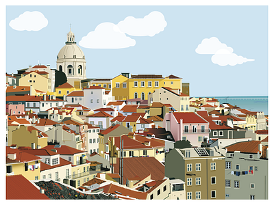 Lisbon - Alfama Illustration