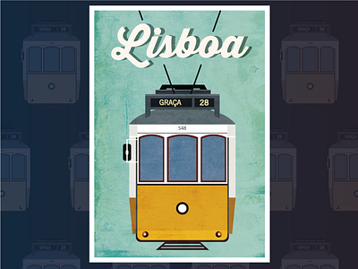 Retro Tram Illusration design illustration lisbon portfolio portugal vector