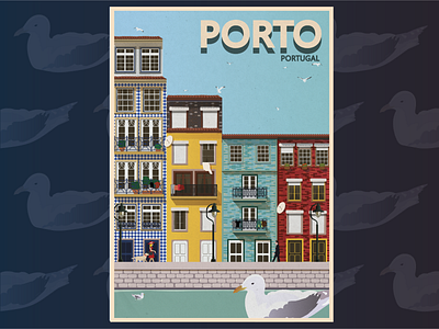 Porto's Ribeira design illustration portfolio portugal vector