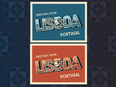 What's inside Lisbon? design illustration lisbon portfolio portugal postcard typogaphy vector