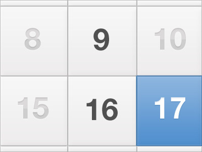 Calendar Treatment calendar typography ui elements