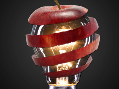 Apple Graphic apple dark lightbulb photoshop