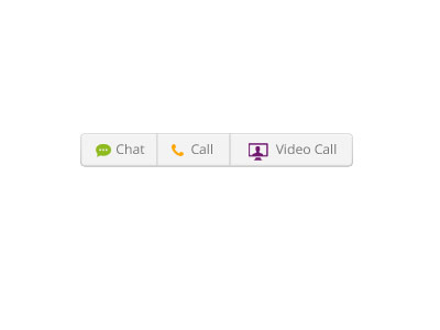 3 Part Action Button button call call to action chat cta video