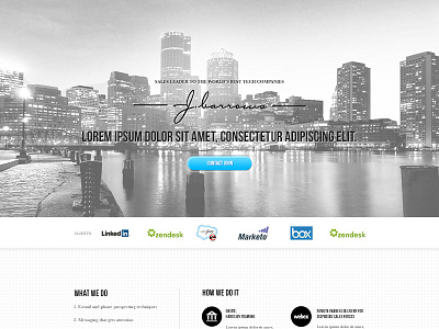 Marketing Homepage black and white full width homepage marketing one page