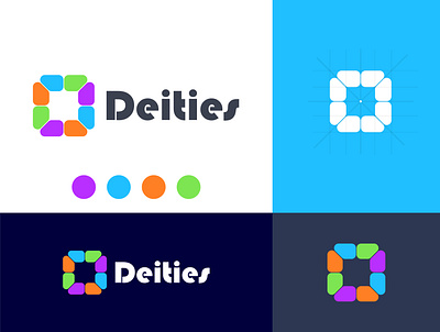 Deities animation app branding design flat icon illustration lettering logo minimal typography ui vector