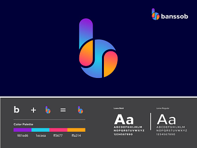 Banssob Logo app branding icon logo minimal typography ui ux vector web