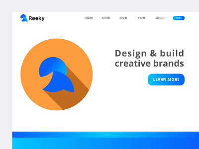 Reeky Creative Logo animation art blue branding corporate branding corporate design corporate identity creative icon illustration lettering logo design typography ui web web design website yellow