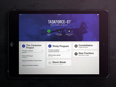 Concept app application dark dashboard interface ios ipad ui user interface