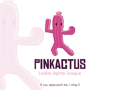 Logo Pinkactus self defense for women cactus defense design fight illustration illustrator logo logotype pink vector women