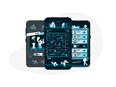 Mobile game "Cig' Fight" app illustration ui