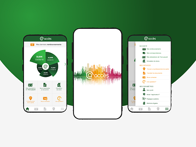 Mutual mobile application "Accès" app design ui ux