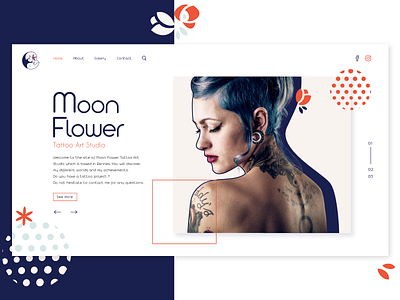 Tattoo Website Moon Flower branding design tattoo tattoo art ui ux web webdesign website