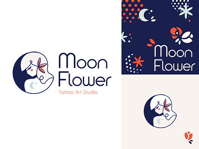 Logo Moon Flower Tattoo Art Studio