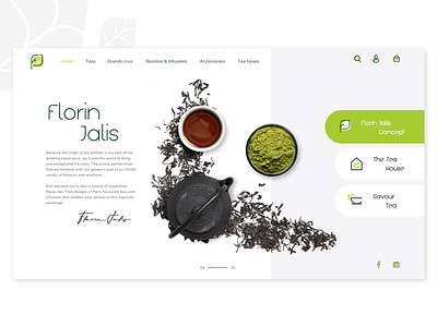 Tea Website Florin Jalis branding creative design interface minimal tea ui ux web web design webdesign website