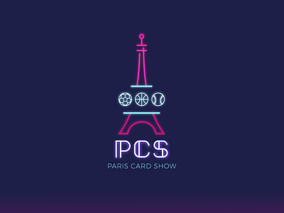 Logo Paris Card Show design illustration illustrator logo logotype neon neon light vector