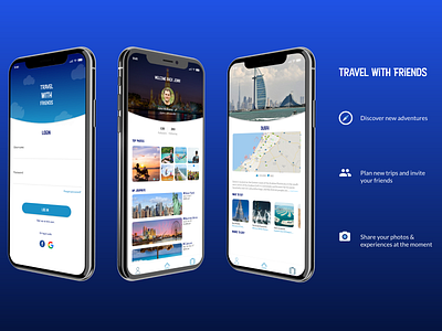 Travel With Friends app design friends travel travel app ui ux web