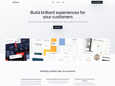 Skyward - Homepage design flat minimal ui ux web web design