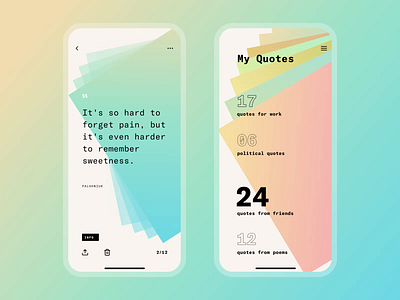 Quotes App UI Design animation app design design design agency design studio fonts graphic design interaction interaction design interface mobile mobile app design mobile screens quotes typography ui user experience user experience design user interface ux