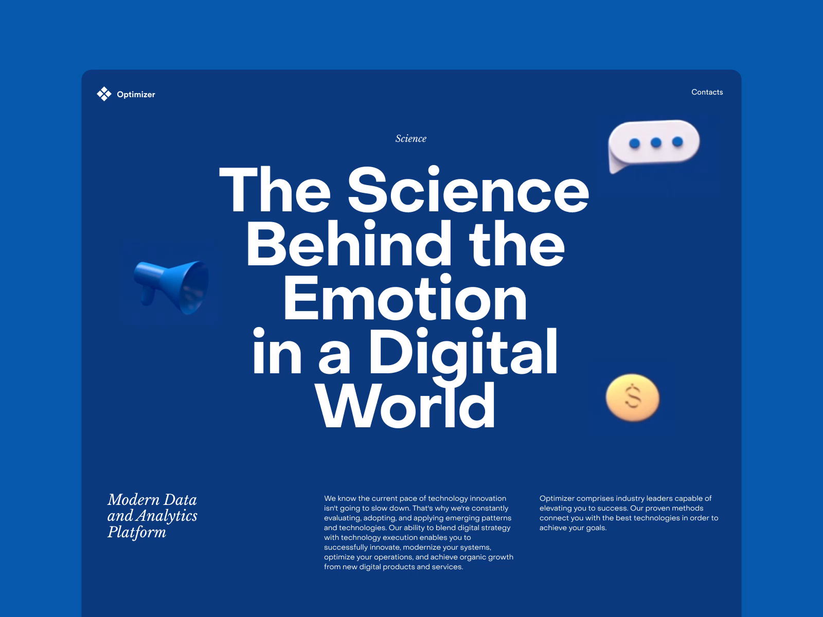 Article page with 3d graphics by tubik on dribbble