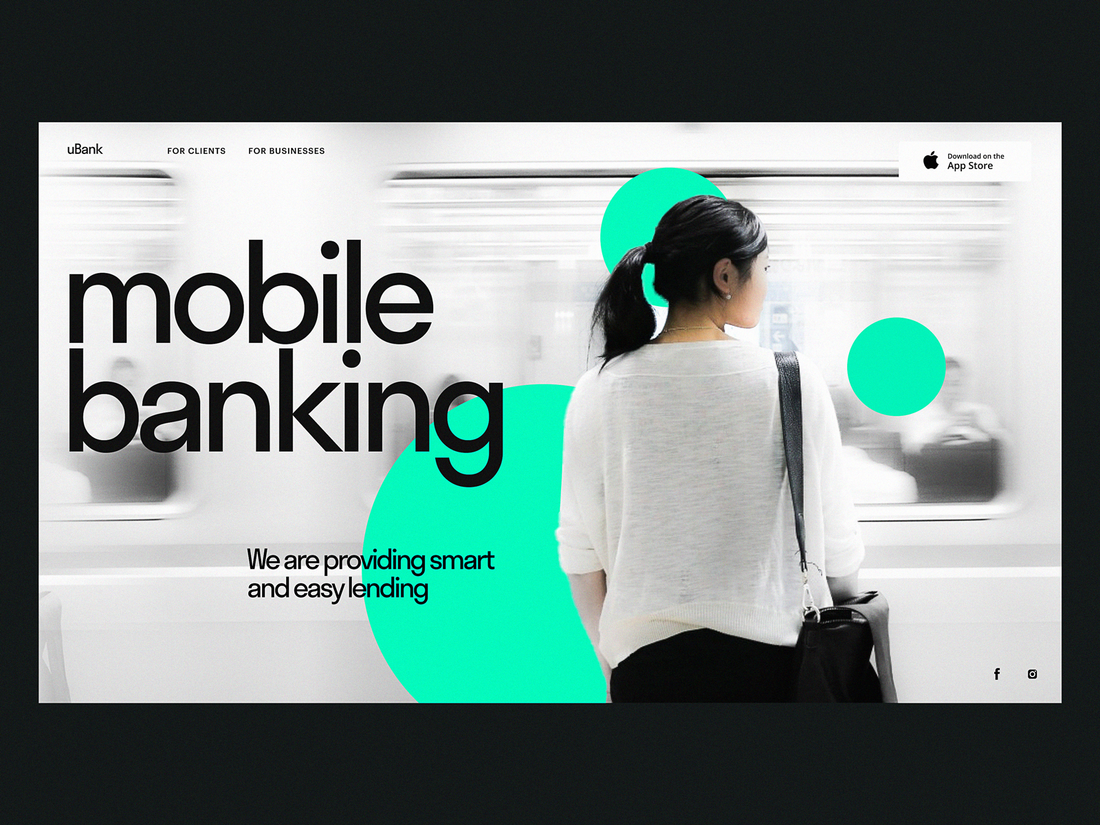 Mobile banking app landing page tubik design