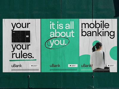 Mobile Banking Service Posters advertising bank banking branding design design studio finance graphic design identity identity design marketing mobile poster promo promotional design typography user experience user experience design ux web