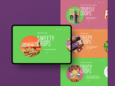 Healthy Snacks Product Slides design design studio food graphic design healthy eating healthy food healthy lifestyle interaction interface product snacks ui user experience ux web web design web interface web marketing website website design