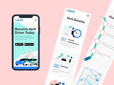 Vertt Landing Page on Mobile