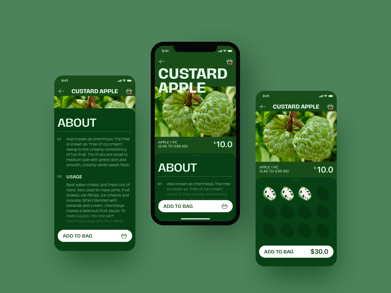 Exotic Fruit Ecommerce Application product screen mobile application mobile ecommerce mobile design mobile app ecommerce exotic fruit app design user interface mobile user experience interaction design studio interface ui ux graphic design design product page