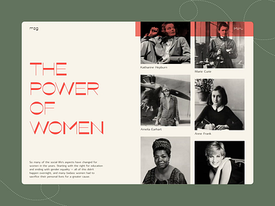 Powerful Women Website Gallery design design studio editorial education famous gallery graphic design history interaction interface magazine scroll social ui user experience ux web web design women women empowerment