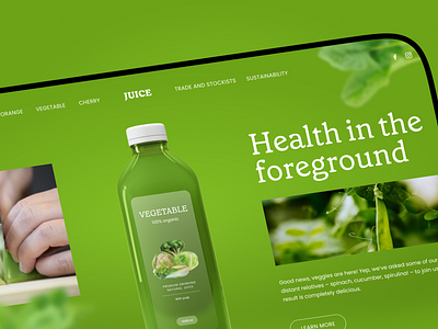 Juice Brand Website Page branding design design studio food and drink graphic design health healthy living interaction interface juice marketing ui user experience ux vegetables web web design web marketing website website design