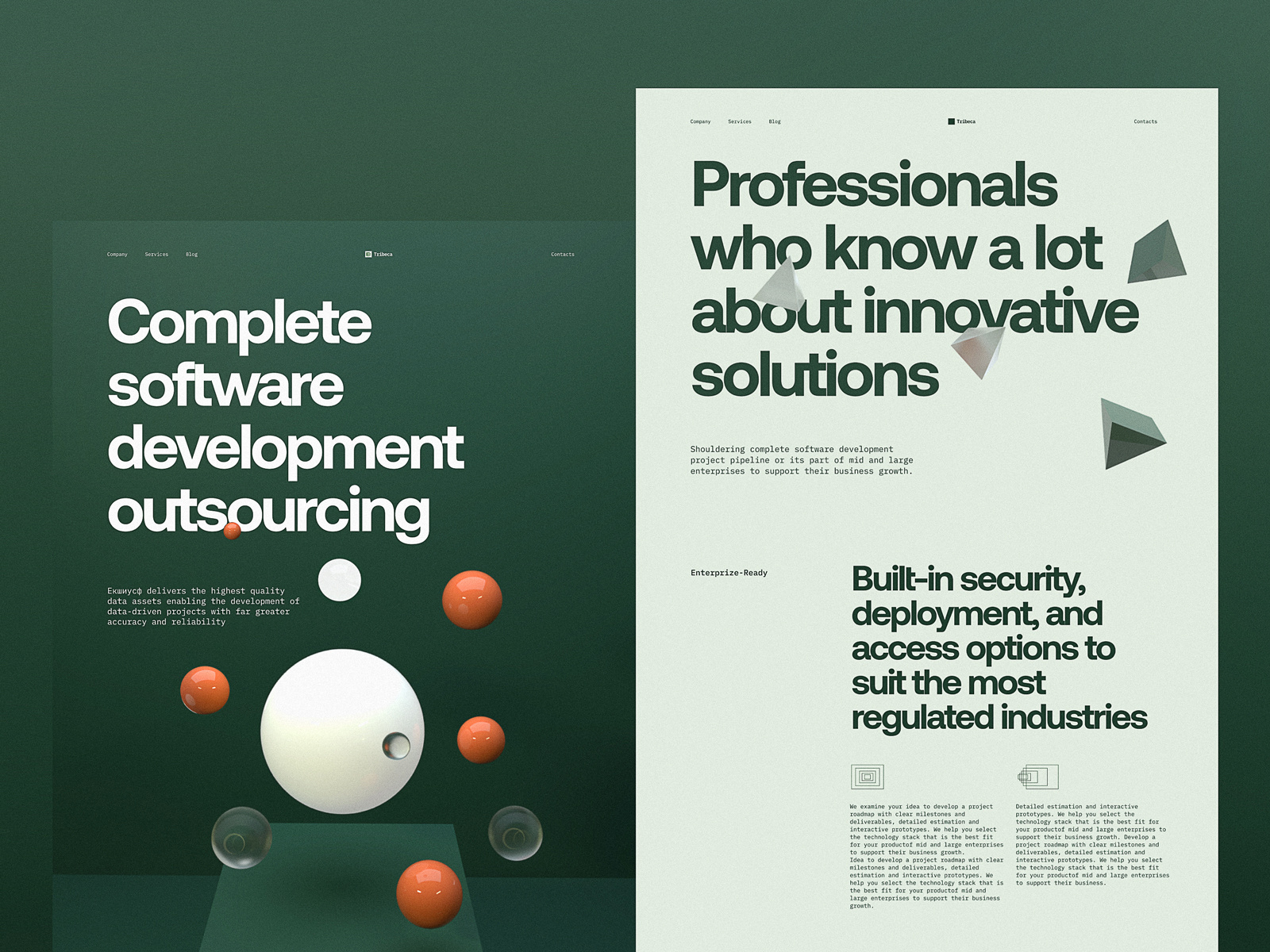 Development Company Website Pages by tubik on Dribbble