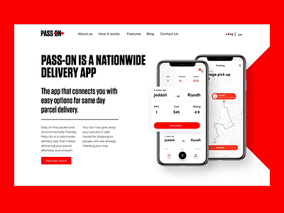 Pass On App Landing Page animation app landing page delivery design design studio graphic design interaction interaction design interface landing page mobile app motion design scroll animation ui user experience ux web web design web layout website