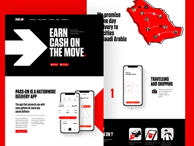 Pass On Application Landing Page app landing page application delivery design design studio graphic design interaction interface landing page landing page design mobile app mobile application shipping ui user experience ux web web design webpage website design