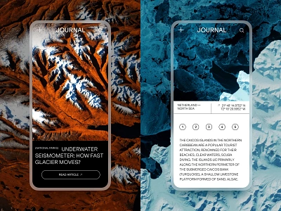 Geographic Blog on Mobile blog design design studio ecology environment geography graphic design interaction interface mobile mobile screens mobile ui mobile website nature photography ui user interface ux web web design