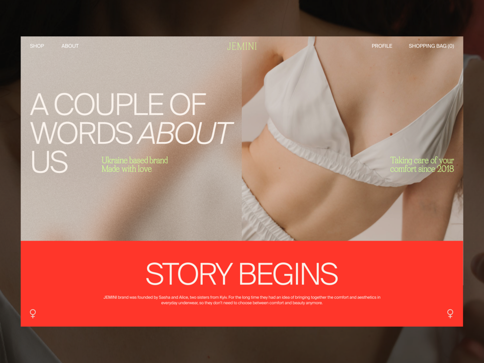 Underwear Ecommerce: About Page by tubik on Dribbble