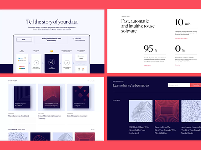 Synthesized website pages design tubik