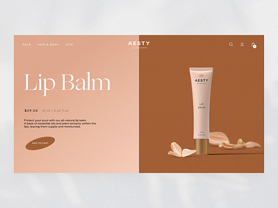 Cosmetics Store Product Page beauty beauty care branding cosmetics cream design design studio ecommerce graphic design interaction interface product page skincare ui user experience ux web web design website website design