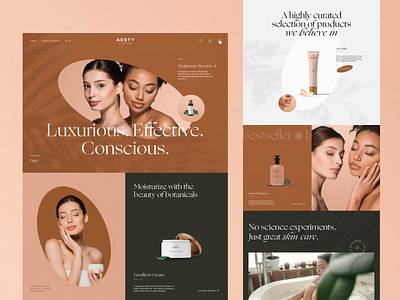Cosmetics Ecommerce Website user experience web page landing page home page shopping cosmetics skincare beauty women ecommerce website web design web interaction design studio interface ui ux graphic design design