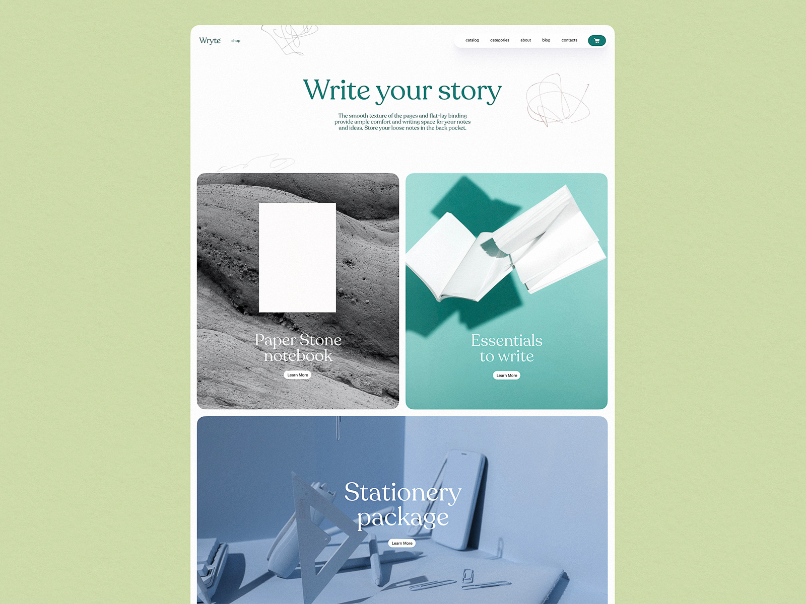 Stationery site by tubik on Dribbble