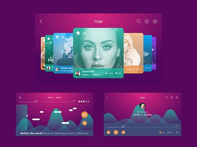 Singify App UI app app design bright color design interface ios music ui ux