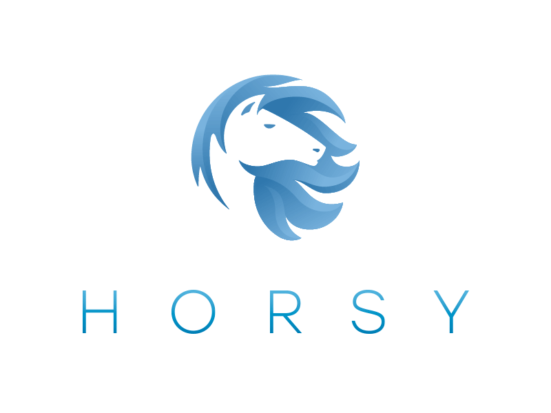 Horsy Logo animation branding design gradient graphic design horse icon identity illustration logo