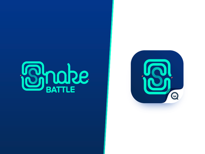 Snake Battle Logo app app design branding design game icon identity illustration lettering logo snake