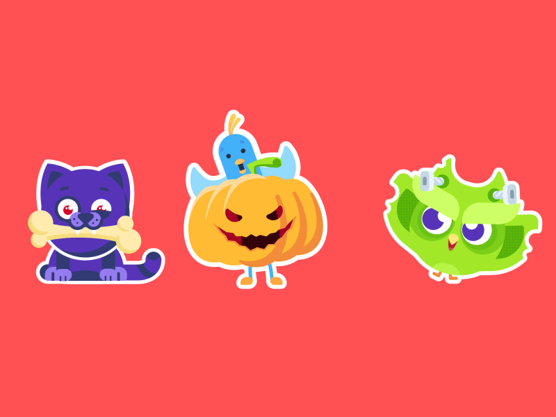 Toonie Halloween Stickers animation app design character design flat illustration ios motion stickers ui ux